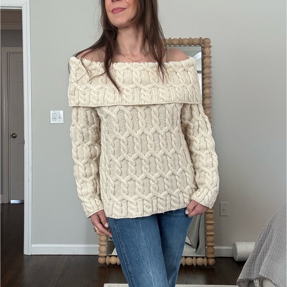 Paul James Made in England Wool Cable-knit Sweater - Picture 11 of 11